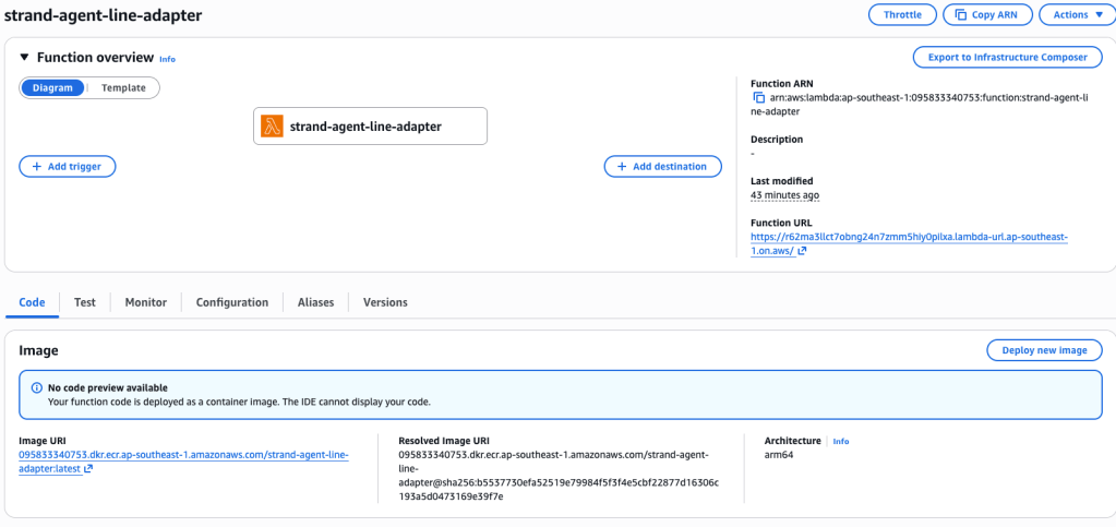 Configuring the AWS Lambda Function URL as a Webhook in the LINE Developers Console